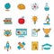 Online Education colored Line Web Icon Set