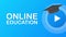 Online education concept banner. Online training courses. Tutorials, e-learning. Motion graphics.