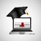 Online education concept certificate diploma icon