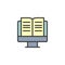 Online education filled outline icon