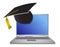 Online education graduation concept illustration
