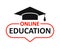 Online education icon. Advertising internet learning, training courses sign - vector