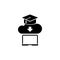 Online Education Learning, Internet Study Flat Vector Icon
