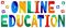 Online Education. Multicolored funny isolated inscription