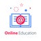 Online education, open book, internet resources, web library, distant learning