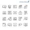 Online education outline icon set
