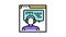 online education teacher color icon animation