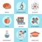 Online Education Thin Lines Color Web Icon Set