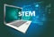 Online education web concept. Laptop with STEM Education