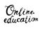 Online education. Words of calligraphic letters