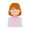 Online female doctor medical staff character flat style icon