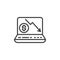 Online financial analysis line icon