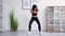 online fitness athletic female blogger home