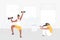 Online fitness at home. Sport exercising vector people