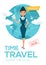 Online flight booking service.Travel poster,banner