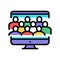 online forum color icon vector illustration