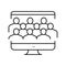 online forum line icon vector illustration