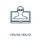 Online Fraud outline icon. Thin line concept element from productivity icons collection. Creative Online Fraud icon for mobile