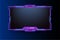 Online game streaming overlay vector for live gamers. Modern offline gaming frame design with colorful buttons. Purple and cyan