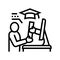 online graduate line icon vector illustration