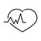 Online health, heartbeat medical cardiology covid 19 pandemic line icon