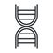 Online health, molecule dna science covid 19 pandemic line icon