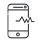 Online health, smartphone assistance medical support covid 19 pandemic line icon