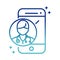Online health, smartphone doctor consult app covid 19 pandemic gradient line icon