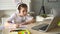 Online home school for junior schoolchildren girl does tasks Spbd