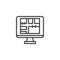 Online house planning line icon