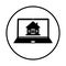 Online house real state icon / black color