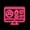 online house rent neon glow icon illustration