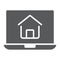 Online house shopping glyph icon, real estate