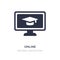 online international educational icon on white background. Simple element illustration from Education concept