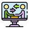 Online internship icon color outline vector