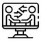 Online internship icon, outline style