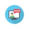 Online interview vector flat colour icon
