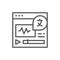 Online language translation site line icon.