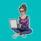 Online, laptop, computer, woman, business, isolated, businesswoman, young, white, notebook, office, beautiful, work, person, techn