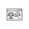 Online lawyer service line icon