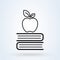 Online learning books apple simple line. vector modern icon design illustration