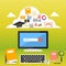 Online learning. e-learning, online education, distance learning, education, online course