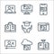 Online learning line icons. linear set. quality vector line set such as book, cloud library, online learning, digital book,