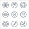 online learning line icons. linear set. quality vector line set such as homework, edit, art, chemistry, verification, language,