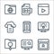 Online learning line icons. linear set. quality vector line set such as score, search, searching, computer, online learning, cloud