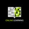 Online learning pixel book symbol