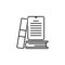 Online learning tablet book simple line icon