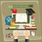 Online learning vector illustration