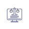 online legal help line icon with a computer