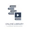 Online library icon. Trendy flat vector Online library icon on w